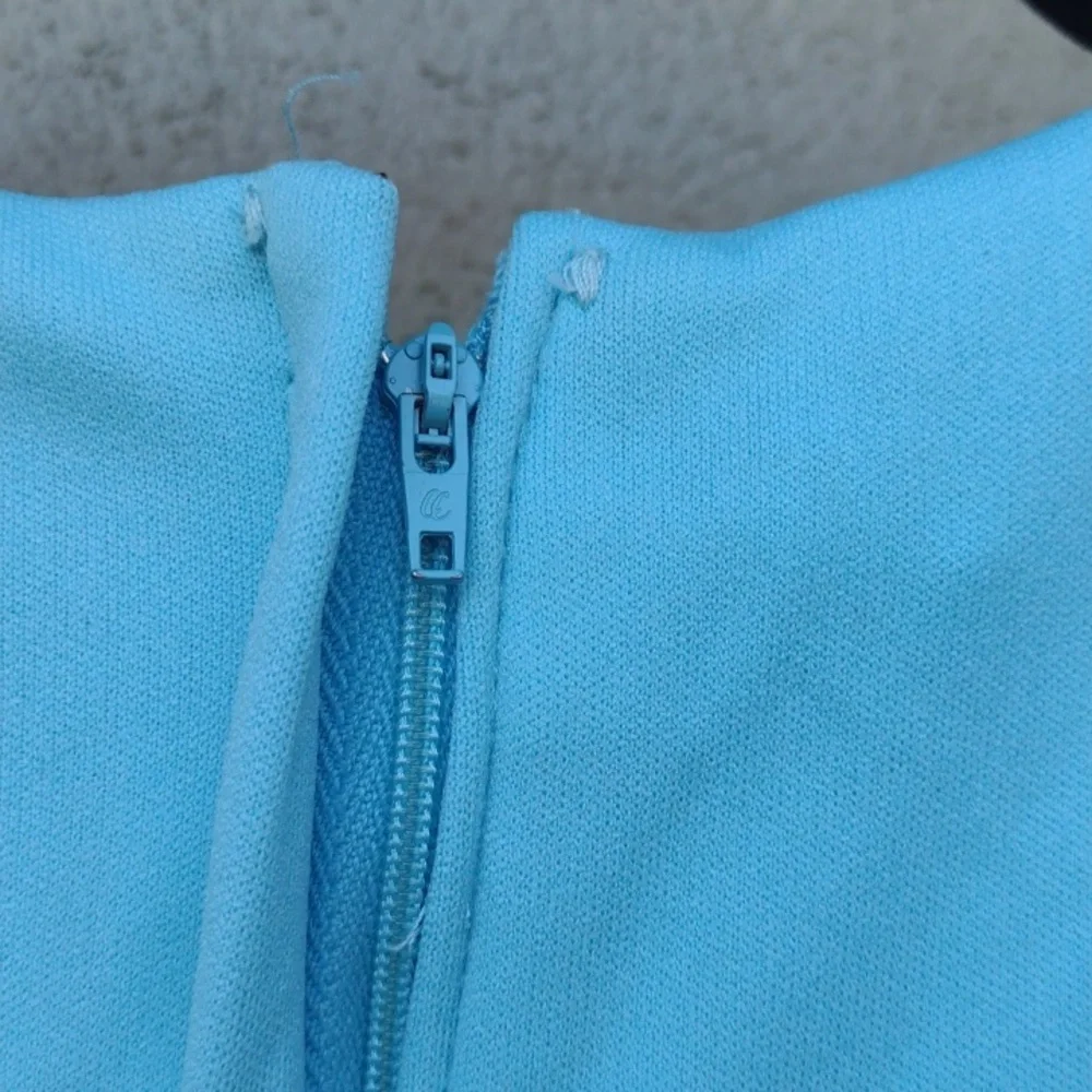 Vintage Turquoise Sleeveless V-neck Maxi Dress Large - Picture 6 of 7